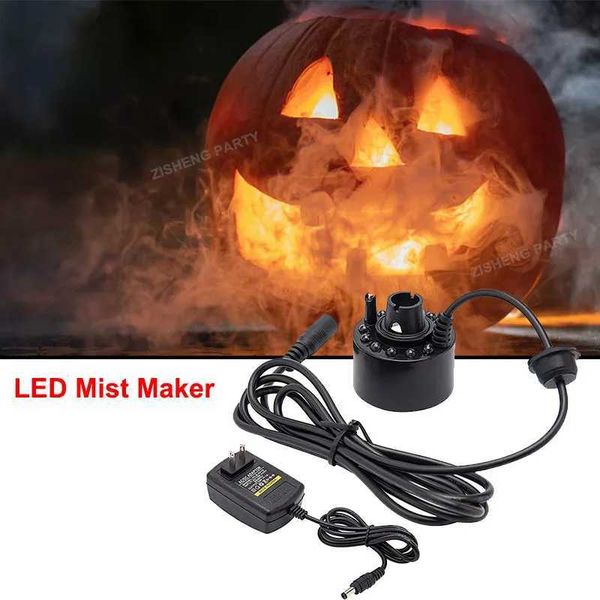Halloween Party Mist Maker Ultrasonic Water Pond Fountain Fogger With 12 LED Light Flashes For Fish Tank Vase Birdbath DecorXJ240819
