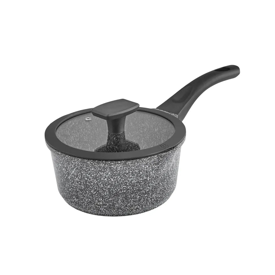 Karaca Serra Biogranite Induction Sauce Pan with Lid, 18cm, Grey