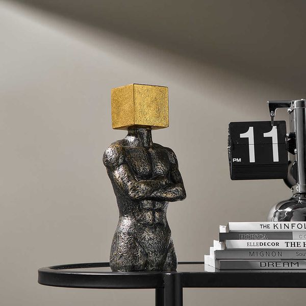 Arts and Crafts Modern Home Decoration Geometric Art Strong Body Statue Room Decor Desk Accessories Sculptures and Figurines Creative Orname
