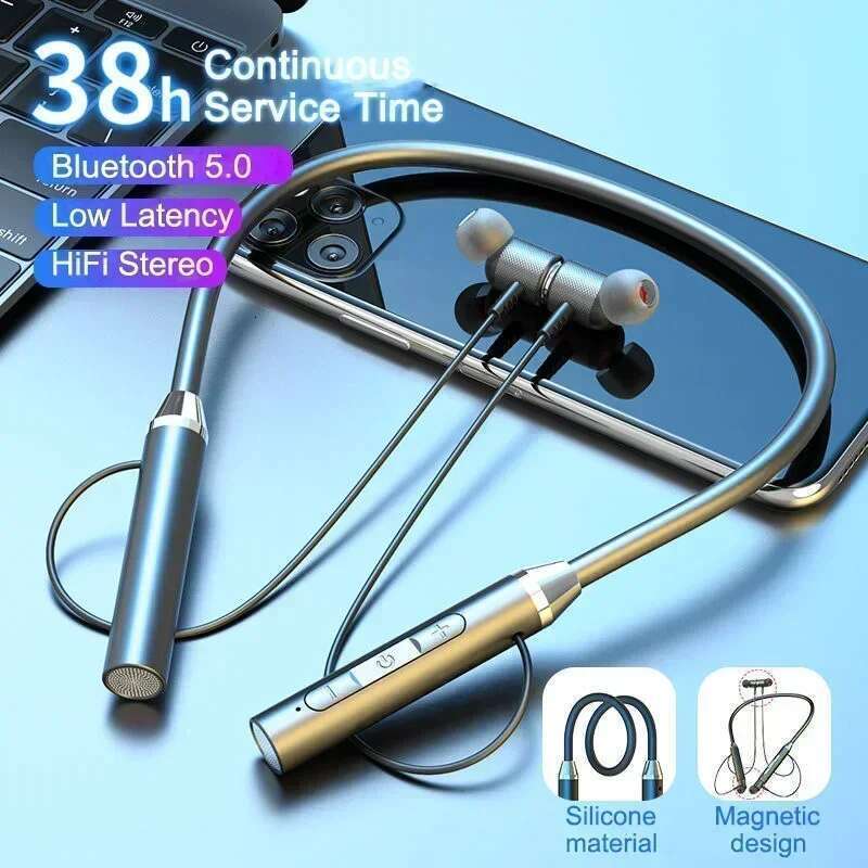K58 Wireless Headphones Neckband Magnetic Earphones Sport Running Earbuds Waterproof Bluetooth 5.0 Headset With Mic