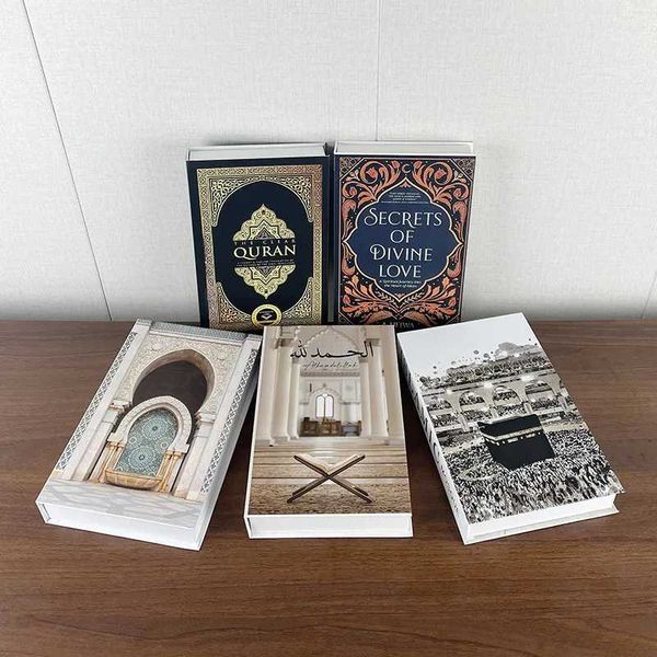 Islam Mosque Muslim Luxury Fake Book Storage Box Decoration Coffee Table Book Villa Hotel Room Decoration Art Shooting Props W240826