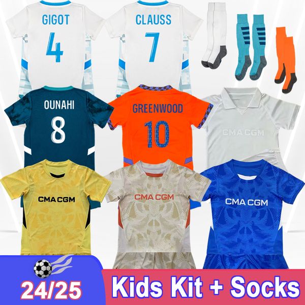 24 25 BALERDI Kids Kit Soccer Jerseys GARCIA WAHI GREENWOOD HARIT CORNELIUS MOUMBAGNA KONDOGBIA Home Away 3rd GK Commemorate Football Shirts