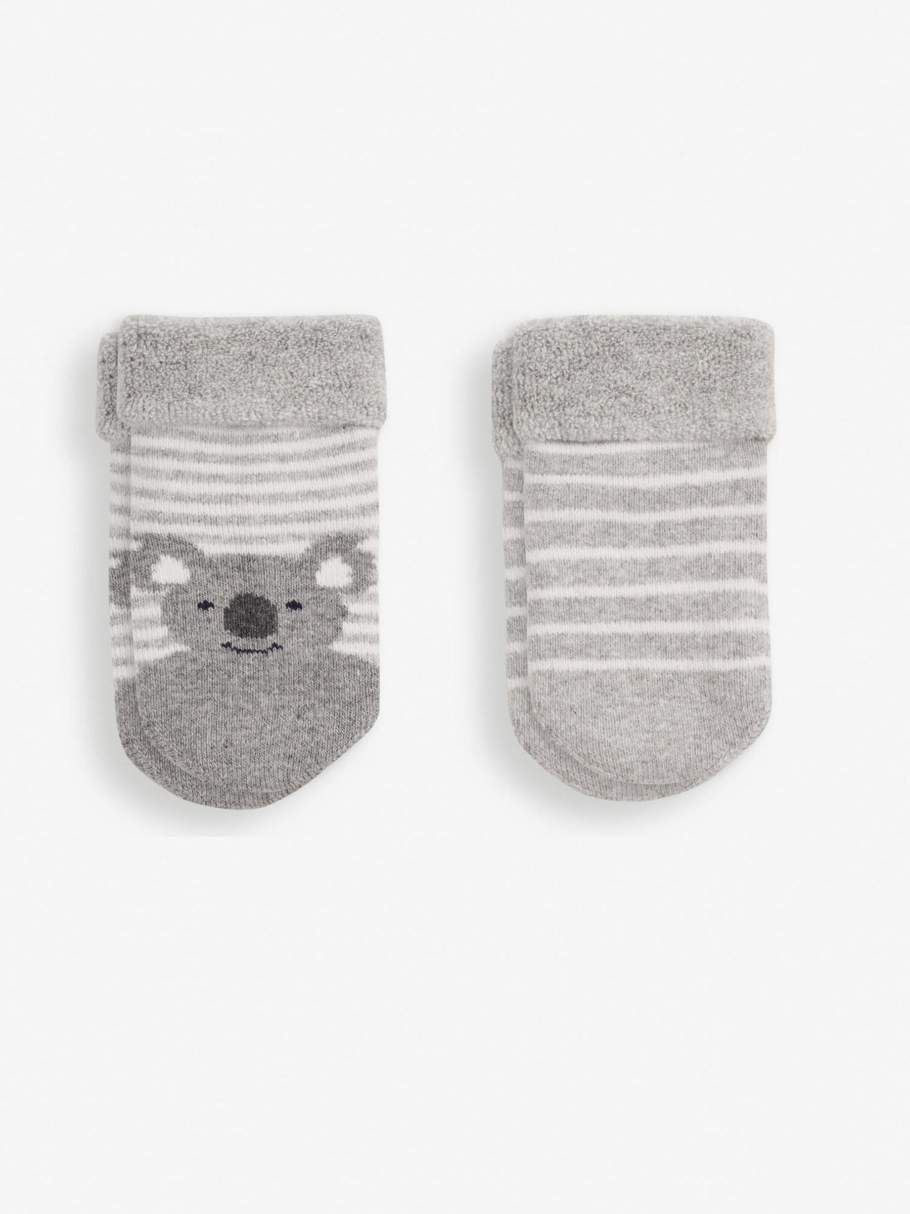 Grey Koala 2-Pack Baby Socks NEWBORN
