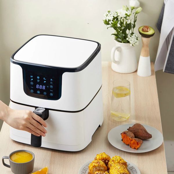 5.5L Air Fryer 220V 1700W Air Fryers Oil-Free Healthy Fryer Pizza Pot Smart Touch LCD Electric Fryer KZ-D5501