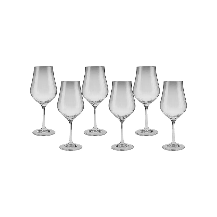 Karaca Alle 6 Piece Glass Wine Glass Set, 450ml, Transparent