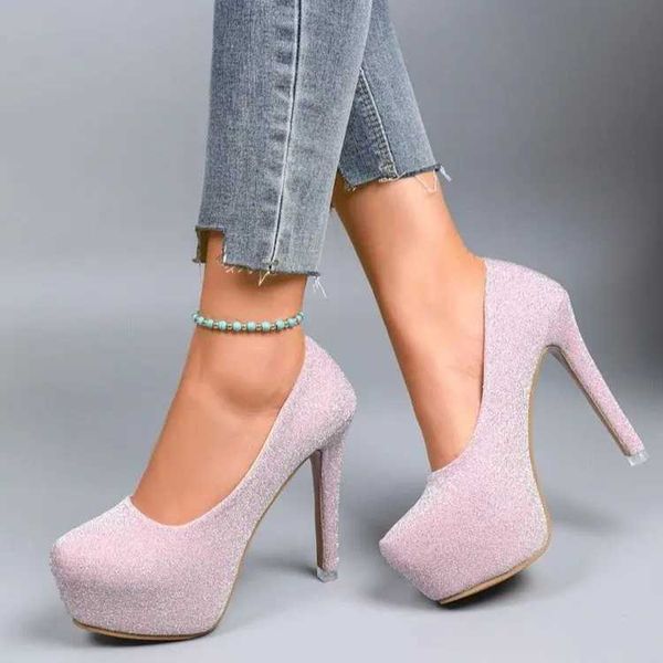 Wens Platform Fin High H Ladies Novo dedo do dedo redondo do dedo do pé Non Slip Mary Jane Sapatos Wen Sexy Pumps Dress Shoes Plus Tamanho 4