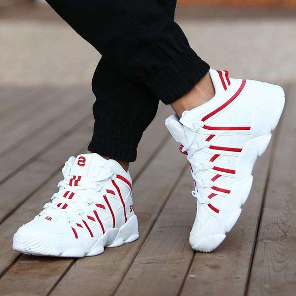 Large Size PU Leather Running Men&#039;s White Sports Women Sport Shoes for Men Sneakers Red Bas ket Walk GME-0105