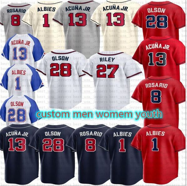 2023 S-4XL City Connect Baseball Jerseys Austin Riley Ronald Acuna Jr. Ozzie Albies Matt Olson Sean Murphy Eddie Rosario Brave Max Fried Mar