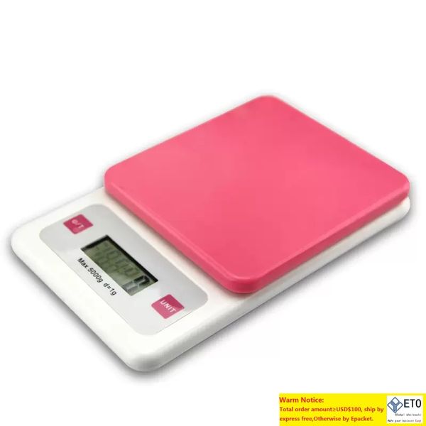 Pink Colour 5kg 5000g 1g Digital Kitchen Food Diet Postal Scale Balance Weight Weighting LED Electronic Mini Home Scales