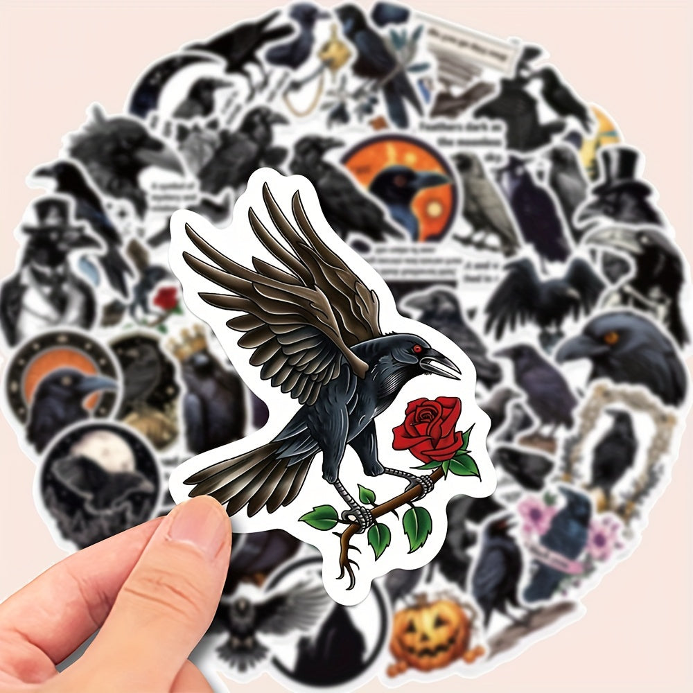 TEMU 50pcs Gothic Stickers - Vinyl Decals With , Red Roses & Pumpkins For Laptops, Phones, Notebooks, Water Bottles, Helmets, Guitars & Suitcases,