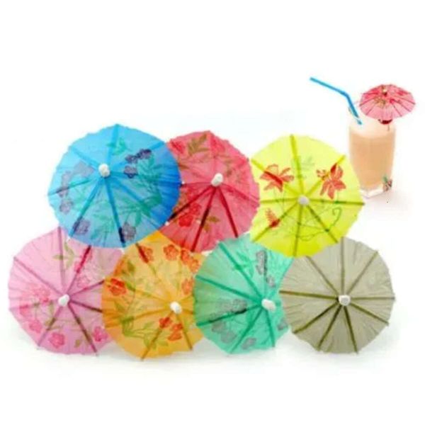 Umbrellas 144Pcs Paper Drinks Parasols Picks Wedding Event Party Supplies Holidays tail Garnishes Holders Free Shipping1.26