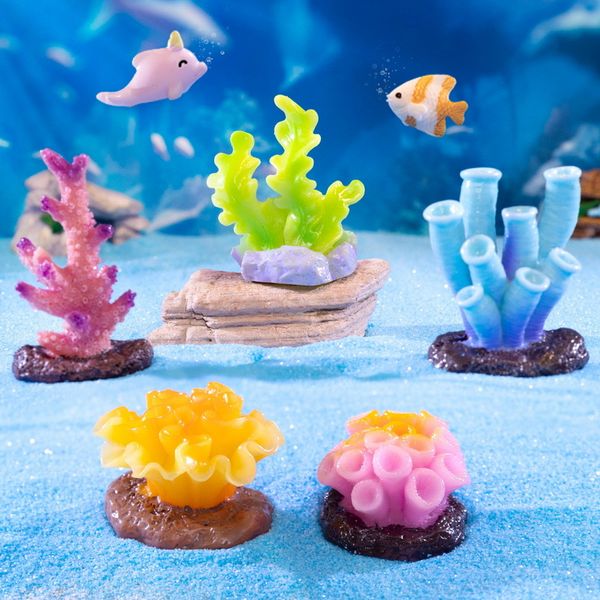 Micro Landscape Creative Simulation Coral Aquarium Fish Tank Decoration Figurine 3D Miniature Small Ornament