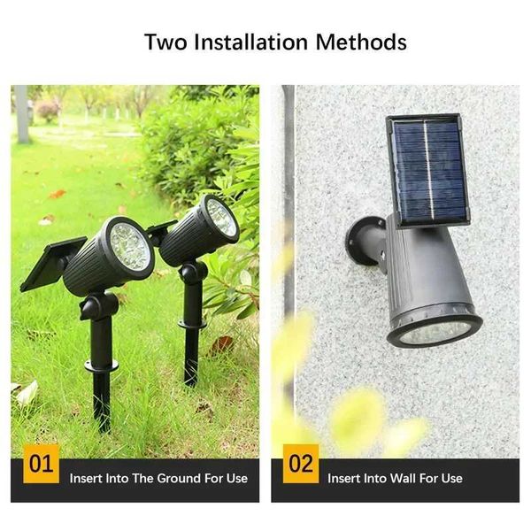 9 LED solar spotlight outdoor Rgb solar landscape light Ip65 waterproof brightness adjustable garden courtyard palm tree X241104