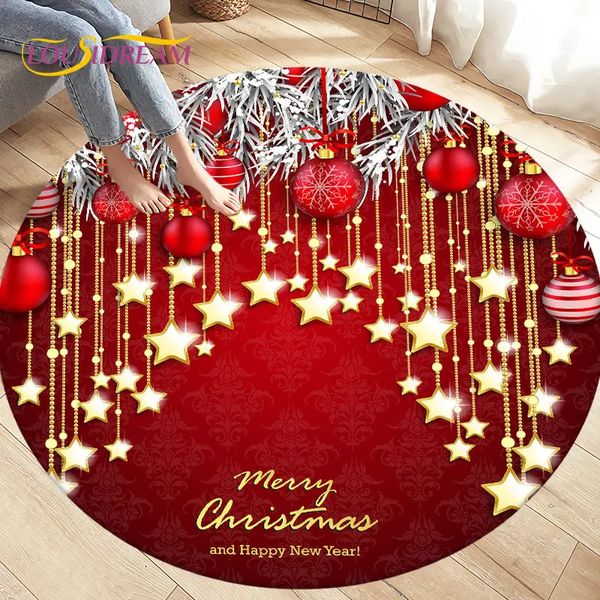 Christmas cartoon circular area carpet used for decorating living rooms bedrooms sofas circular carpet non slip floor mat direct Alfonbras 2