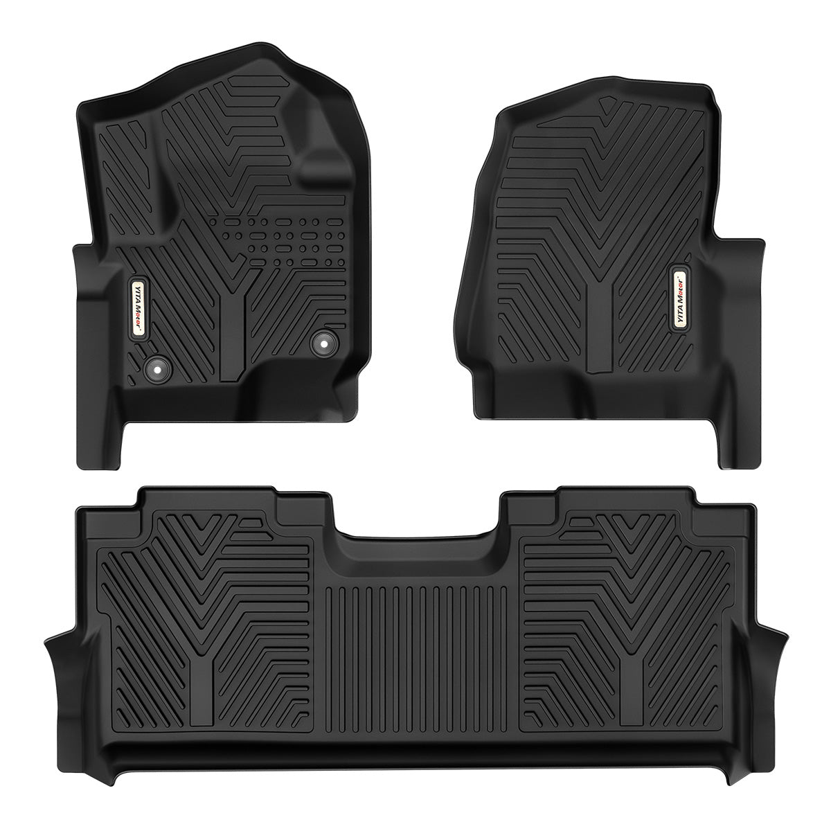 YITAMOTOR® Floor Mats Liners For 2017-2025 Ford F-250-F-350 Super Duty Crew Cab, 1st & 2nd Row All Weather Protection