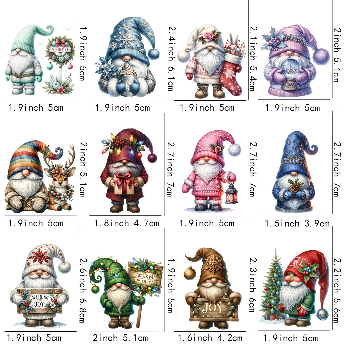 TEMU Set Of 12 Christmas Vinyl Decal Transfer Paper For Diy Mug And Glass Decoration, Uv Dtf Transfer, Holiday Themed Adhesive Paper Wraps For Cups