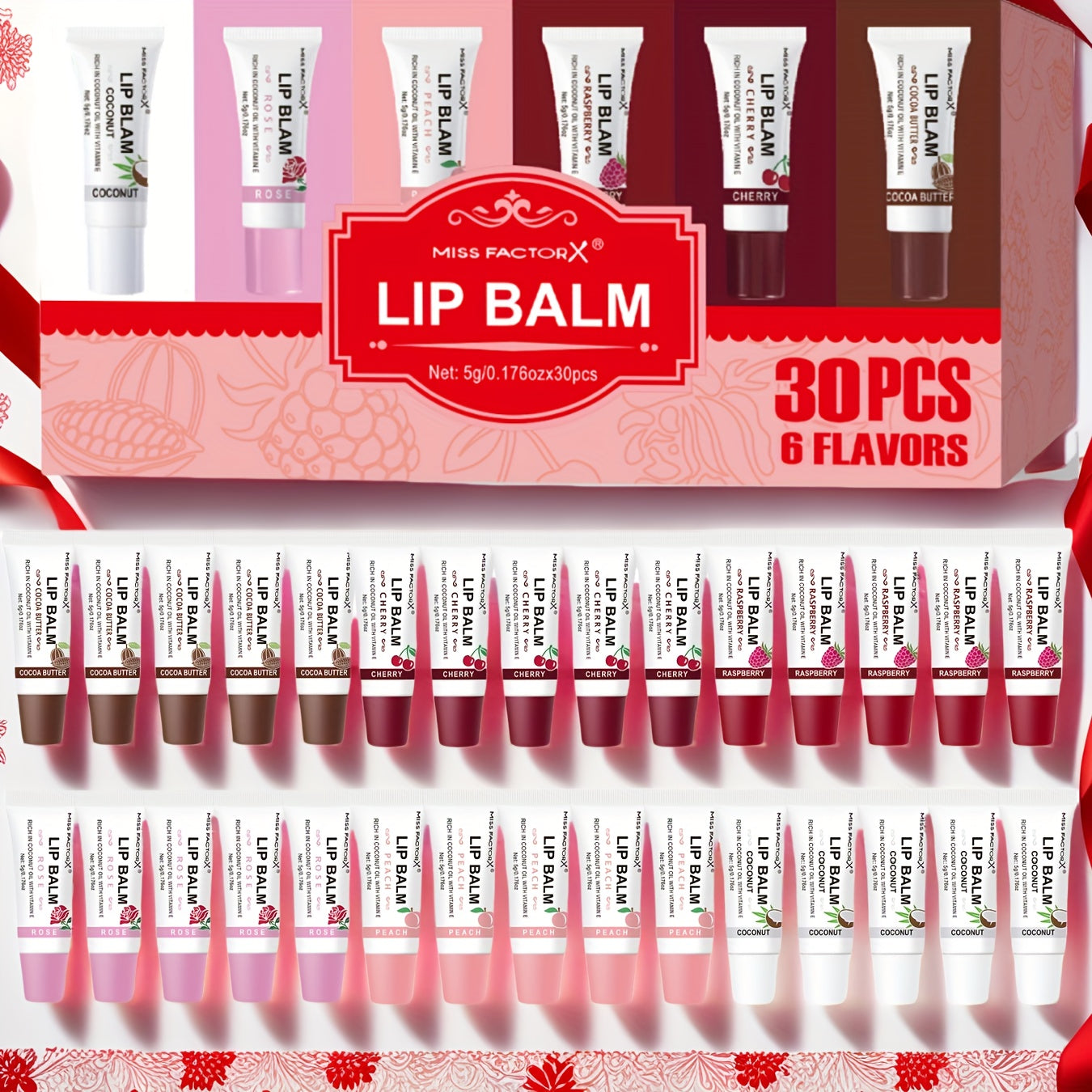 TEMU 30pcs-box 6-color Lip Gloss Set, With Glossy Liquid Lipstick, Moisturizing Lip Gloss, High-efficiency Lip Gloss, Shiny Anti-transfer,