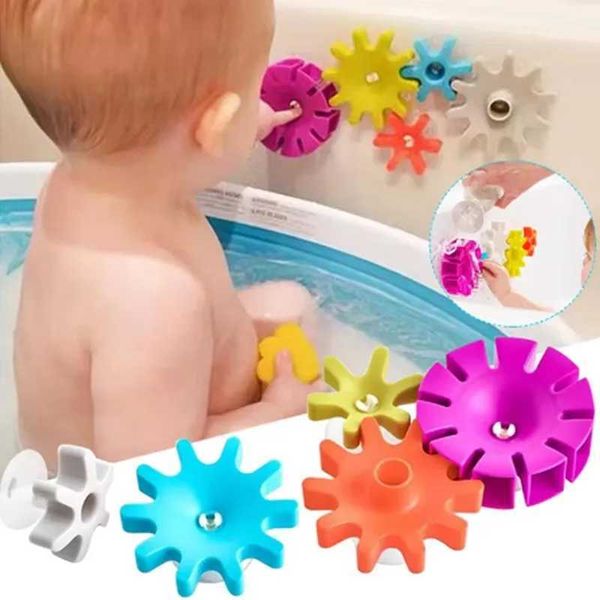 5Pc Funny Baby Bath toys For Children Suction Spinning Gear Bathtub Toys Kids Bathroom Toy Baby shower Bath Toy 3 4 5 Years Olds C250117
