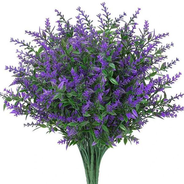 Artificial Flowers Cheap Plastic Lavender Fake Plants Grass Wedding Home Garden Decoration DIY Photography Props Indoor Bonsai Y240801