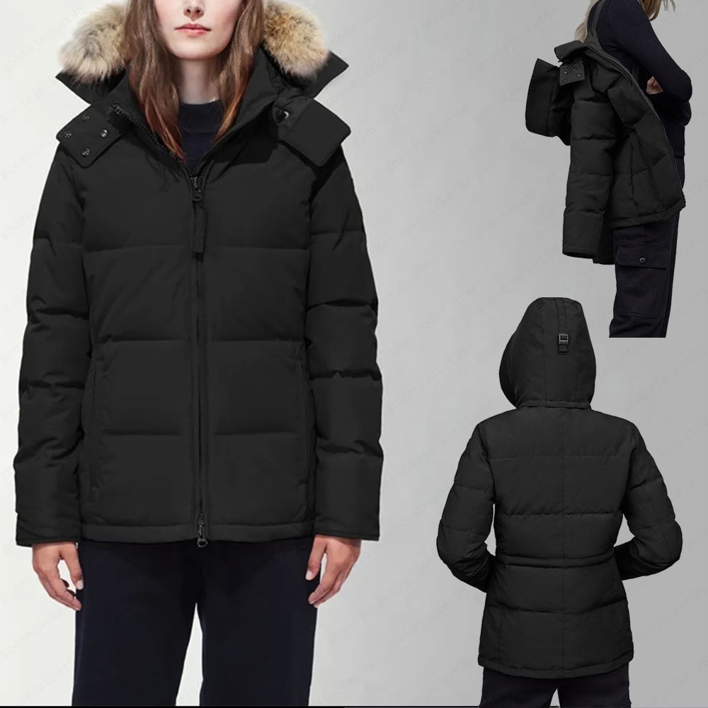 Designer Womens Down Jackets Real Coyote Fur Warm Hooded Parka Winter Home Outdoor Outerwear Jacket Windproof Coat Doudoune Hoody 44