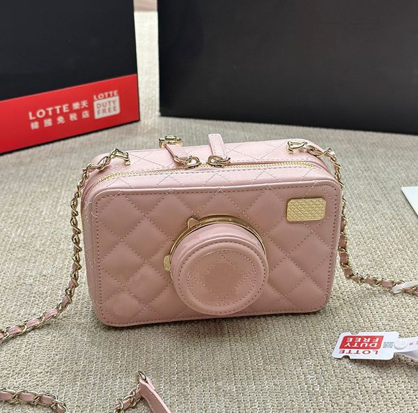 Top quality designer Camera bag genuine leather Mini Cosmetic Bags shoulder bag lady crossbody bag With mirror