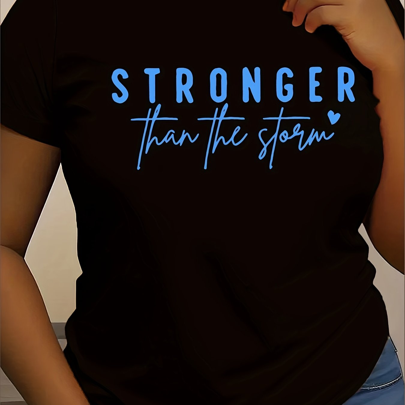 TEMU Trip Print T-shirt, Short Sleeve Crew Neck Casual Top For Summer & Spring, Women's Clothing -220g