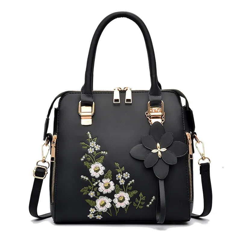 2024 Designer Detail Shoulder Trendy Zipper Handbag For Work, Casual Crossbody Bag, Women&#039;s Floral Decor Purse F6.21#BFP2411011 PTP2