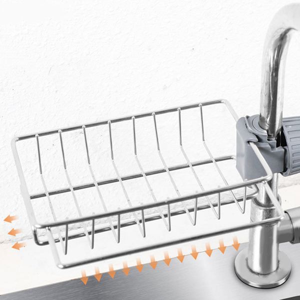 Storage Holders Racks Drainer Soap Stainless Dishcloth Rag Steel Sponge Shelf Adjustable Rack Dry Kitchen Basket Finishing Faucet Towel Pool