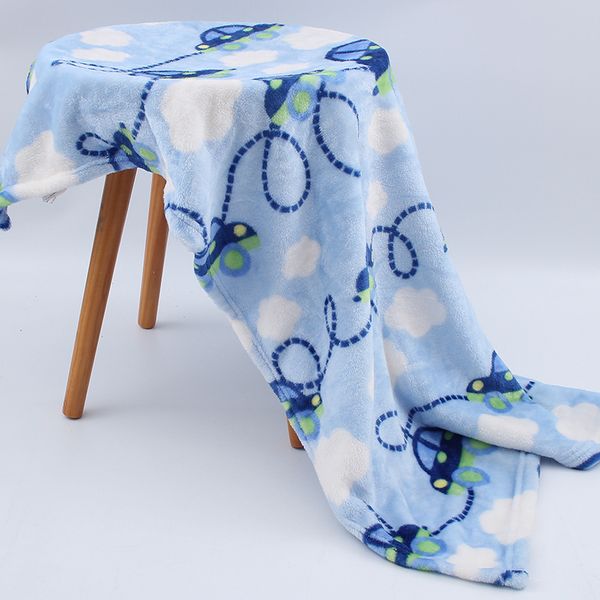 cross border printed double-sided flannel blanket for infants and children, simple home nap blanket, soft and comfortable blanket