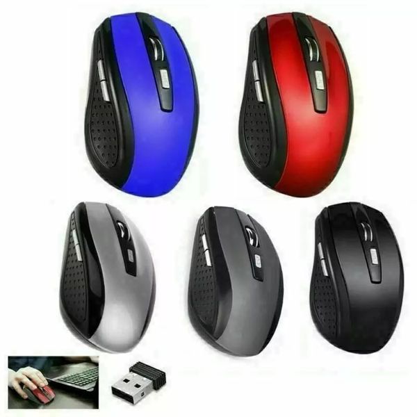 Dual-Pack Wireless Optical Mouse with 2.4GHz USB Receivers for Laptops & PCs - Adjustable DPI Sensitivity