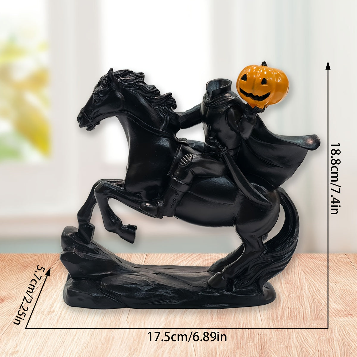 TEMU Spooky Halloween Decoration - Knight On With Pumpkin, Decor For Living Room, Bedroom, Office - No Electricity Needed, Easy To Tabletop Display -