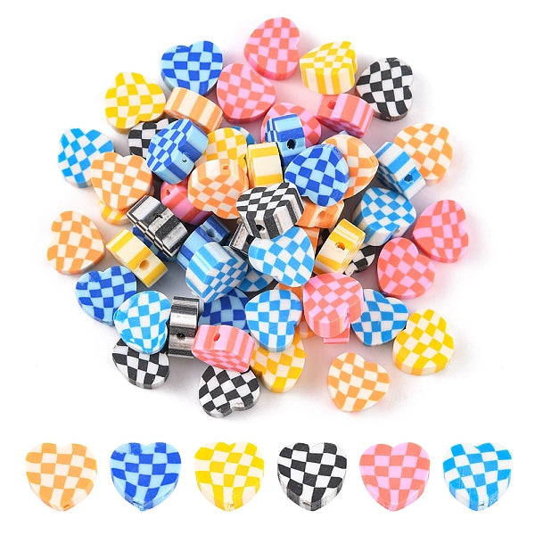 120Pcs 6 Colors Handmade Polymer Clay Beads