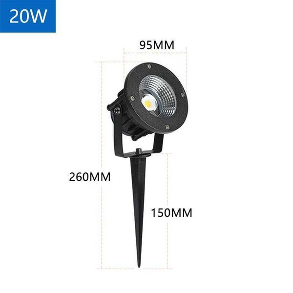 LED garden light outdoor LED waterproof lawn light 220V 110V 12V 20W 15W 10W landscape peak bulb IP65 garden road spotlight X2411021