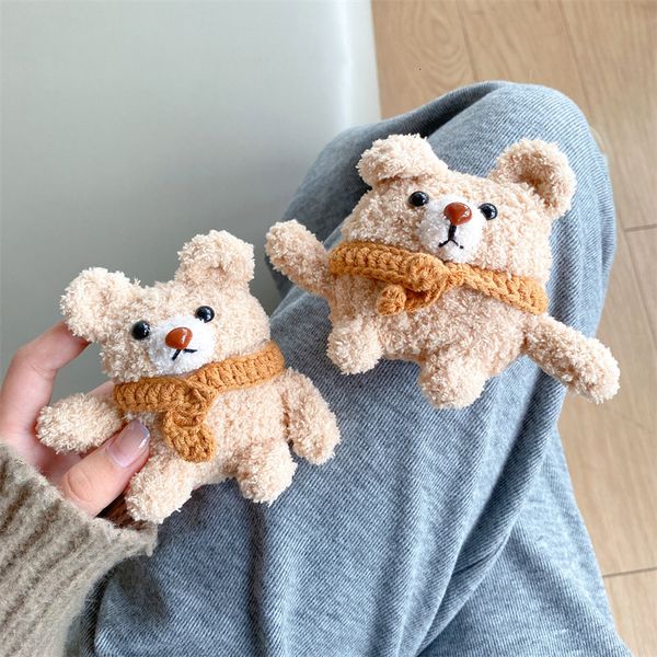 Plush Scarf Brown Bear Suitable Pro2 Bluetooth Wireless Earphone Cover 1-2-3 Generations Cute