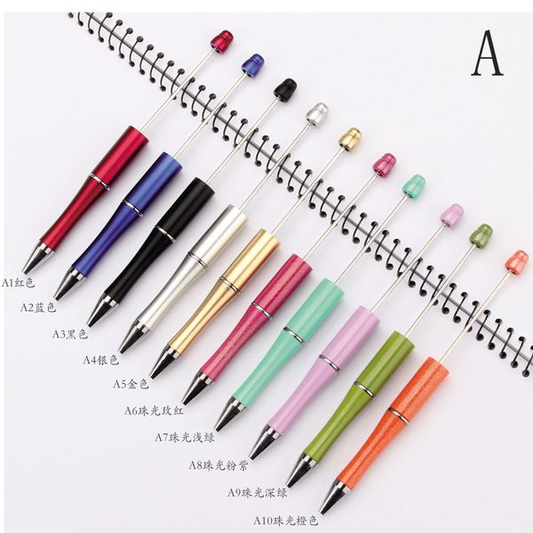 wholesale Add A Bead DIY Pen Ballpoint Pens Original Beads Pens Customizable Lamp Work Craft Writing Tool