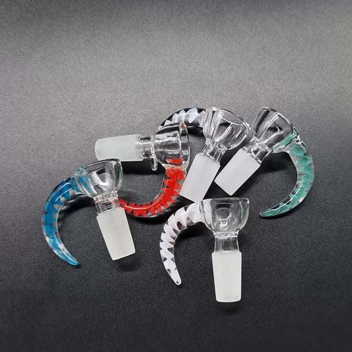 Ox Horn Stem Glass Bowl Hookahs Smoking Accessories Colorful 14mm 18mm Male Bong Bowls Tobacco Herb Dry Oil Burner Water Bongs