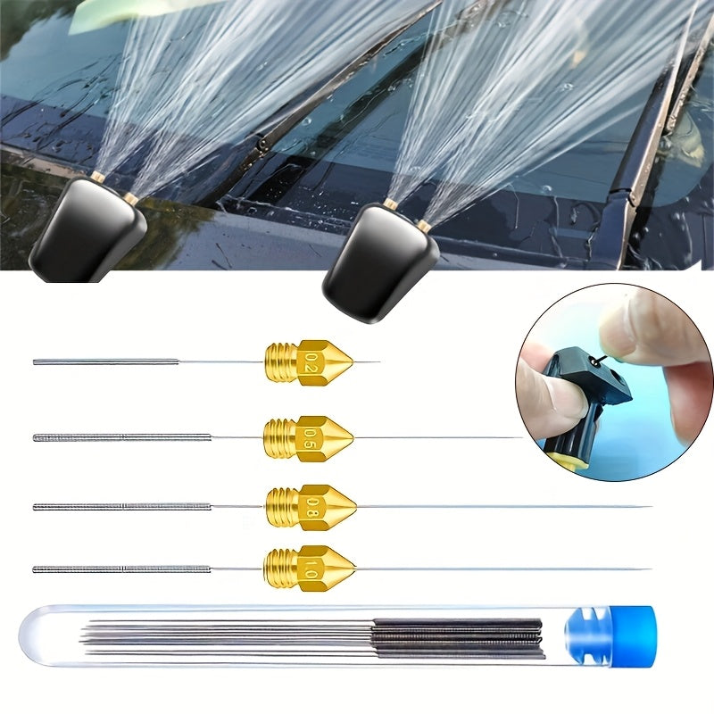 TEMU 10 - Piece Stainless Steel Cleaning Nozzle Tool Kit - For Window Wiper, 3d Printer, Gas Stove & Showerhead Syringe Unclogging