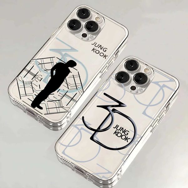 J-JUNGKOOK 3D JK phone case suitable for iPhone 16 15 13 12 11 Mini Pro Max X XR XSMax 7 8 Plus SE20 transparent cover W241012