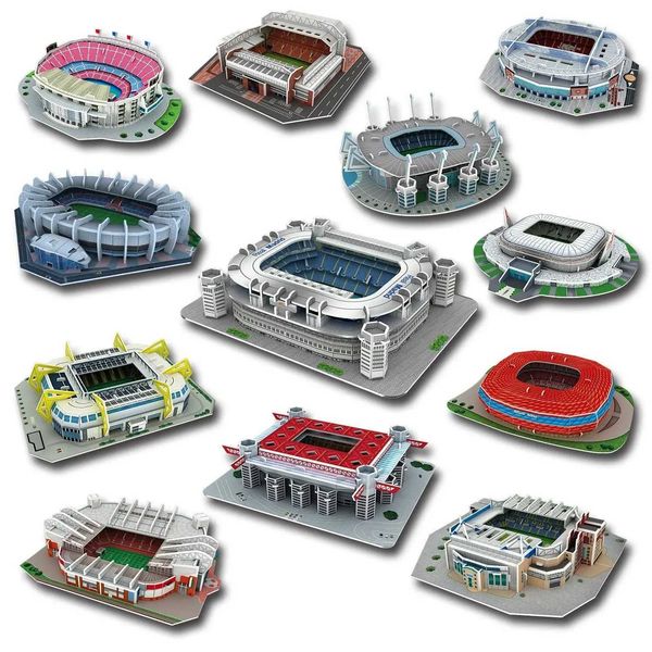 Feooe DIY Three-dimensional Puzzle Football Field Model Building Stadium Assembly Toys Y240812