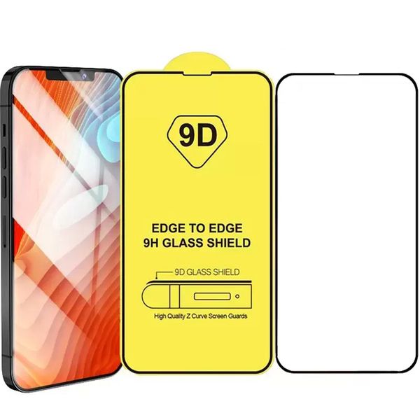 9D Full Cover Glue Tempered Glass 9H Screen Protector for iPhone 15 14 13 Pro Max 12 11 XS XR Protective Film