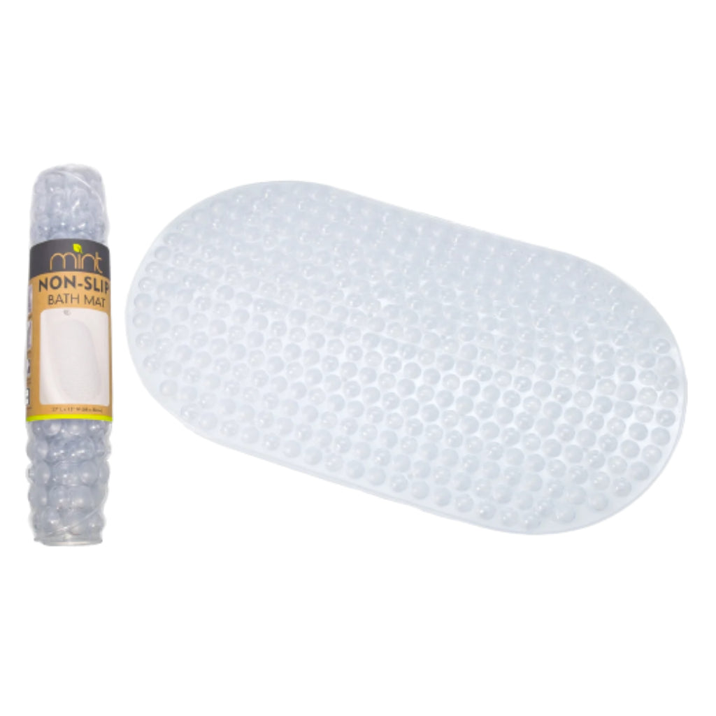 Long Oval Anti-Slip Bubble Bath Mat (1- or 2-Pack) - Clear (2-Pack)