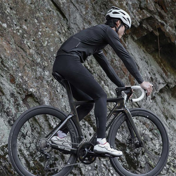 Bikes WEST BIKING Winter Thermal Fleece Cycling Sets MTB Road Bike Mens Jackets Cycling Bib Pant Bicycle Clothing Long Sleeve Jersey PLX