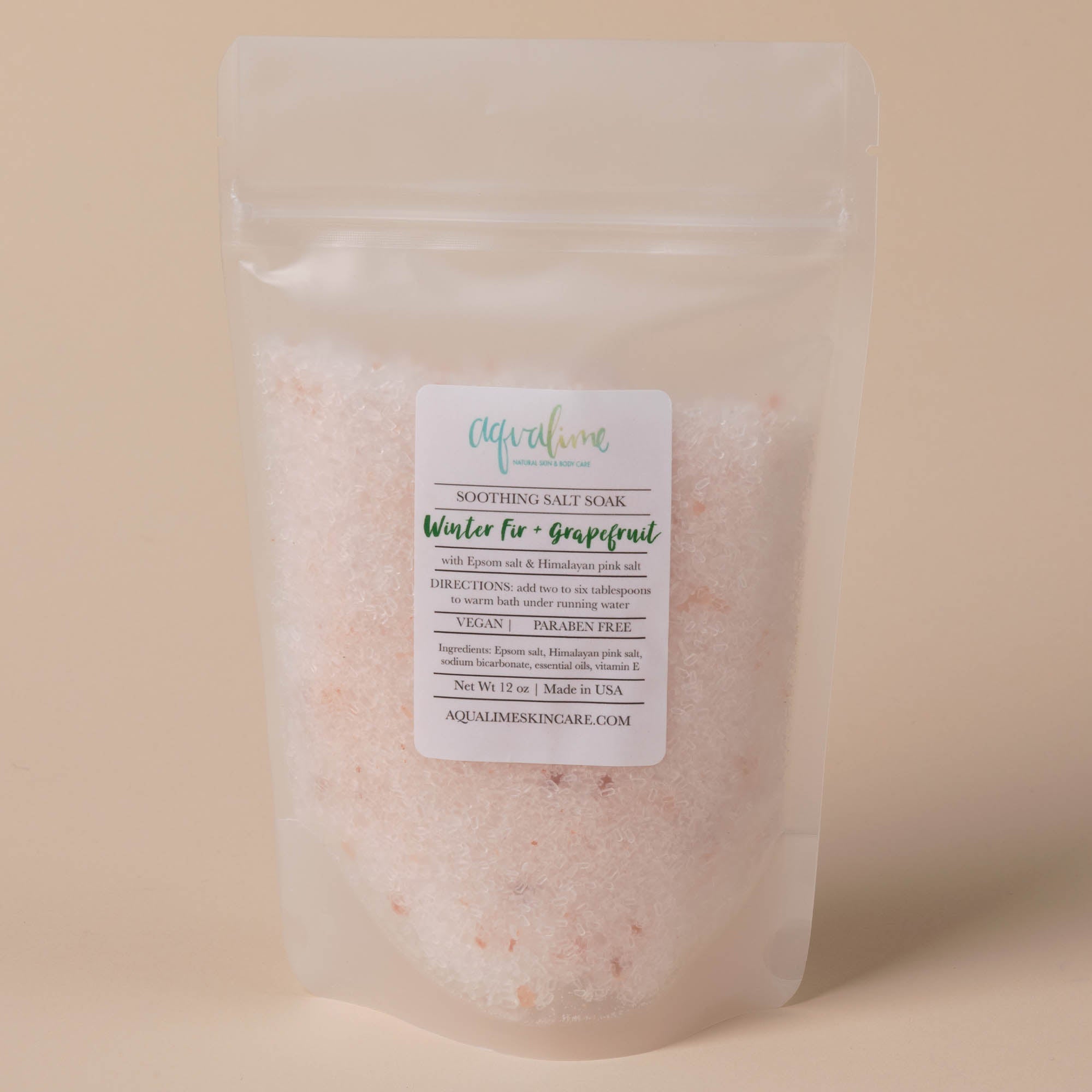 Aqualime Soothing Soaking Salts - Winter Fir & Grapefruit