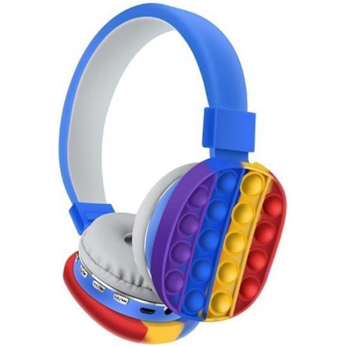 Pop-It Fidget Headphones with Microphone - Blue Pop-It Headphones
