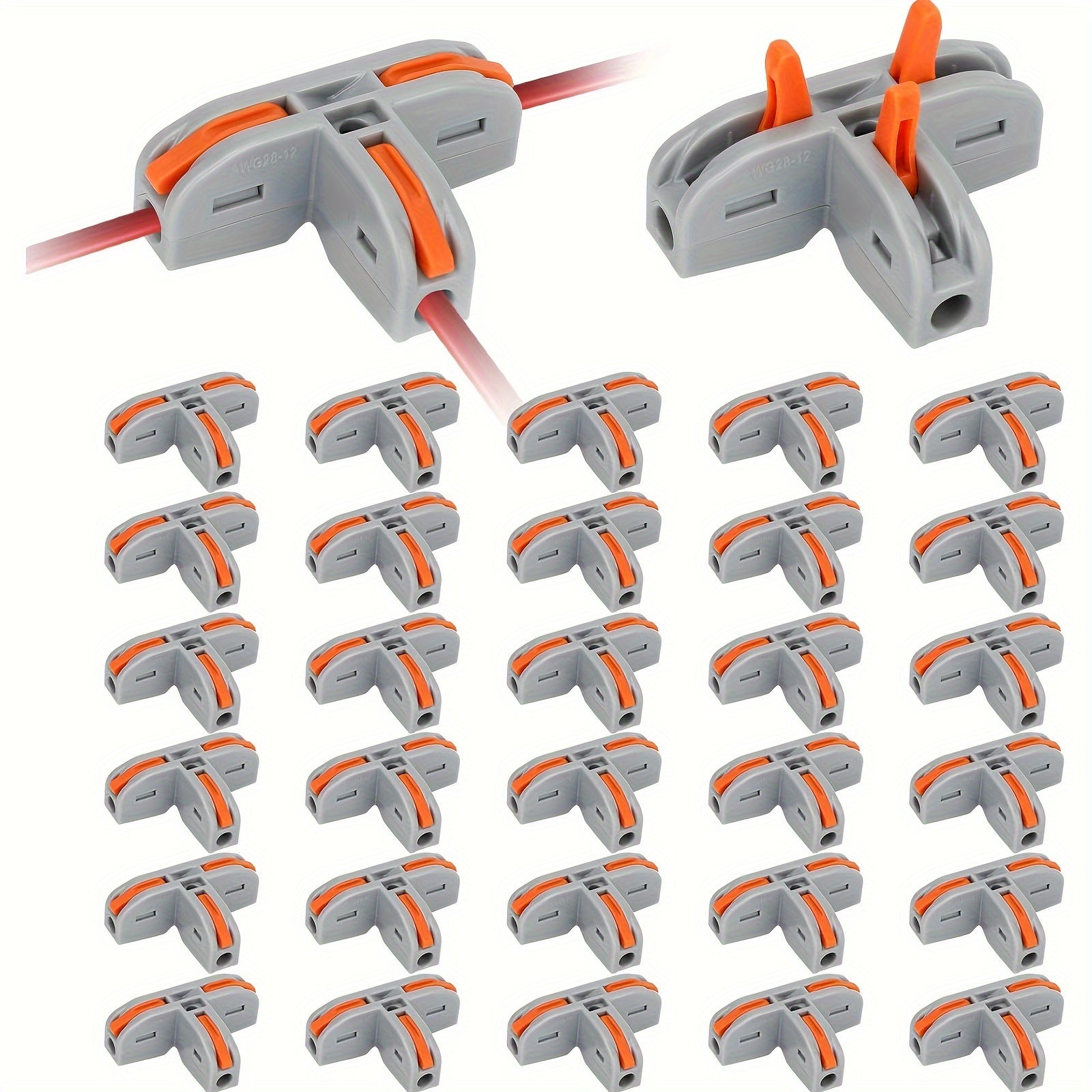 TEMU 30pcs Compact Wire Conductor Connector, Nut Wire Connector, 3 Way Electrical Connectors, Quick Splitter, 28-12awg Wire Connectors