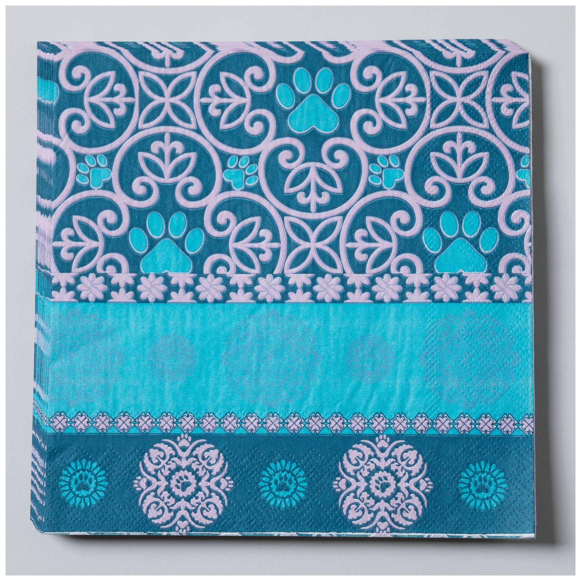 Pawfect Occasion Paper Plates & Napkins - Perfectly Patterned Paws - Napkins Only