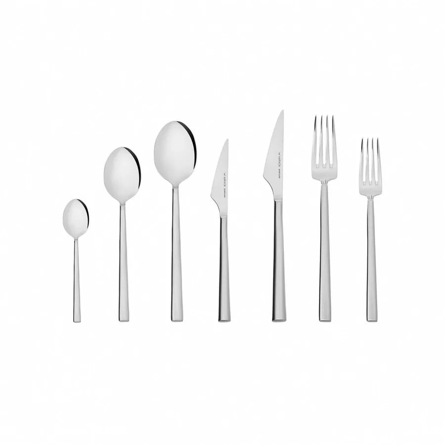 Karaca Halley 84-Piece 316+ Stainless Steel Cutlery Set for 12 People, Platinum