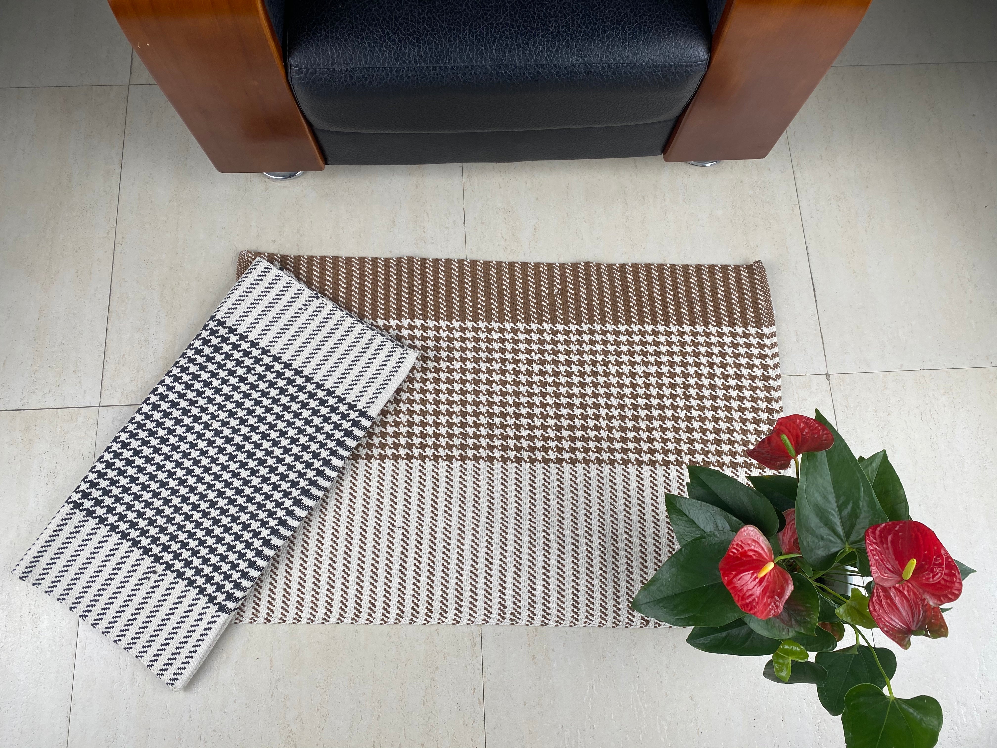 Brown-Colored Handwoven Cotton Floor Mat - Artistic Design & Robust Construction