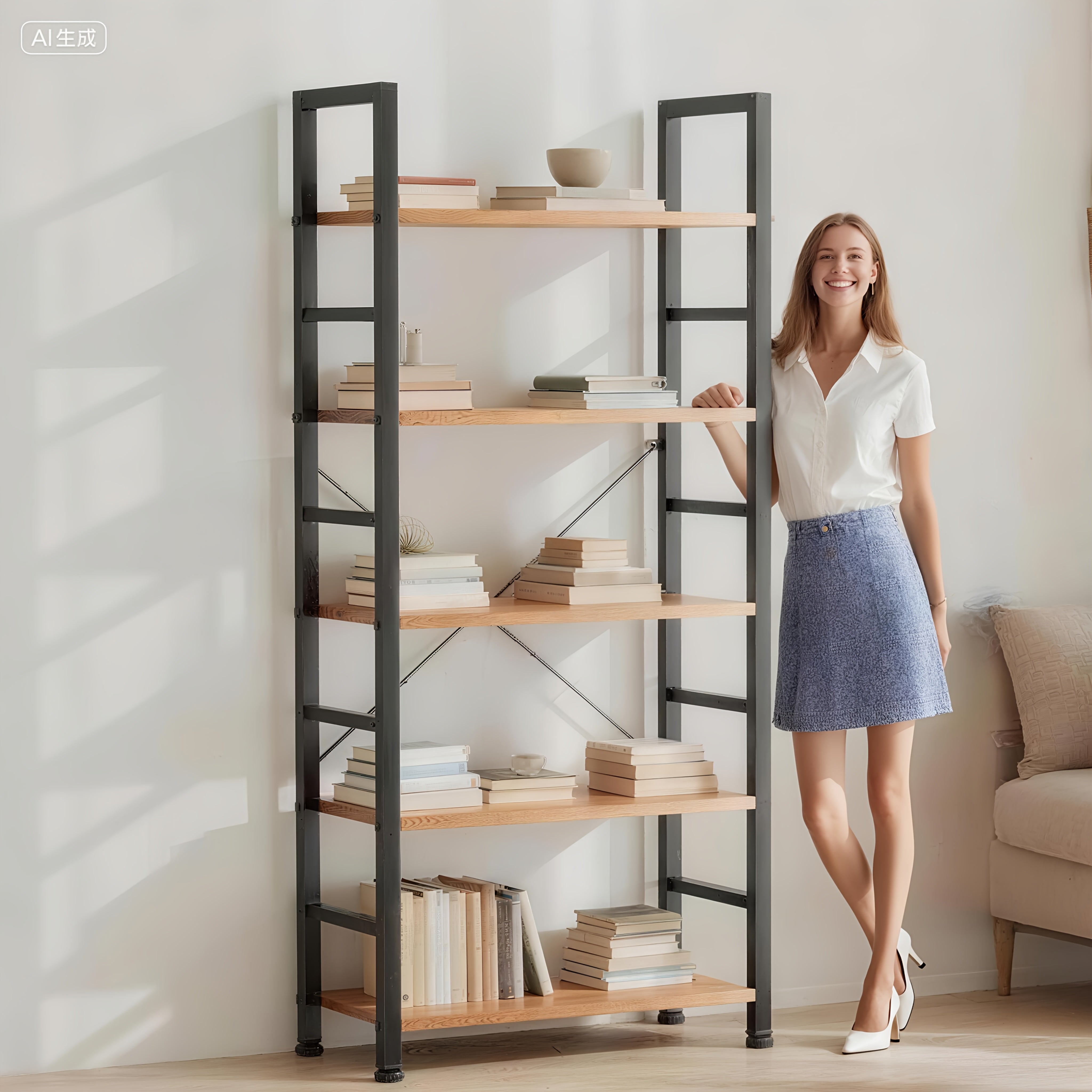 TEMU Heavy Duty 5-tier Shelving Unit & Storage Shelf - Metal Garage Organizer Rack For Home, Office, Garage - Books, Tools, Supplies Storage -