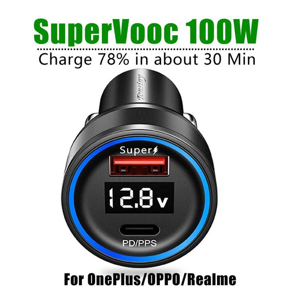 Suitable for Ervooc 100W car charger Realme GT 6 Ervooc car charger OnePlus 12 10T car charger twisted 12v USB charger Y241106